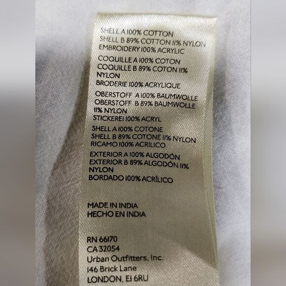 Nwt Free People Meadows Womens embroidered cropped cotton blouse Sz L - Picture 13 of 14